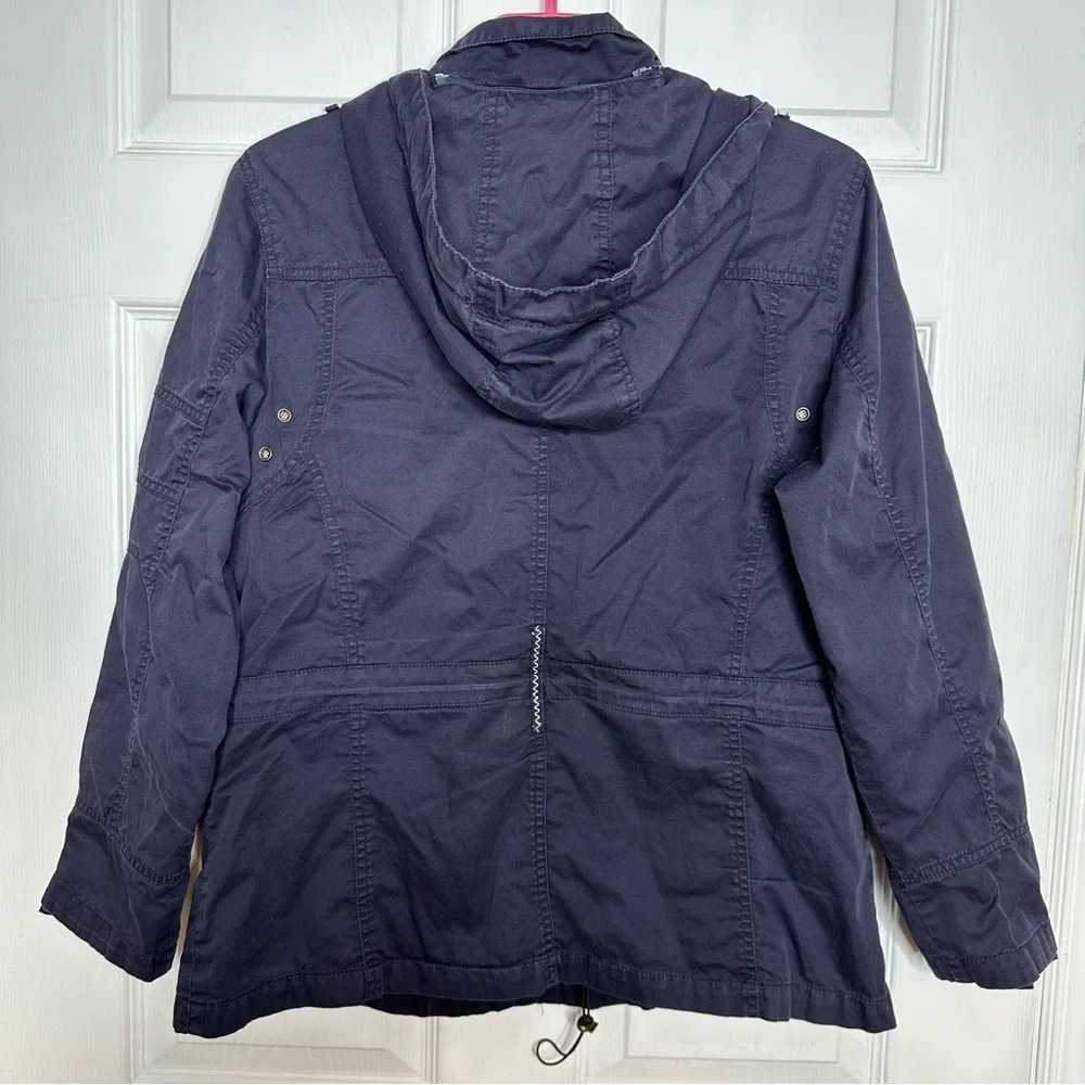 Jessica Hooded Jacket Vintage Navy Blue Size Medium - Picture 11 of 16